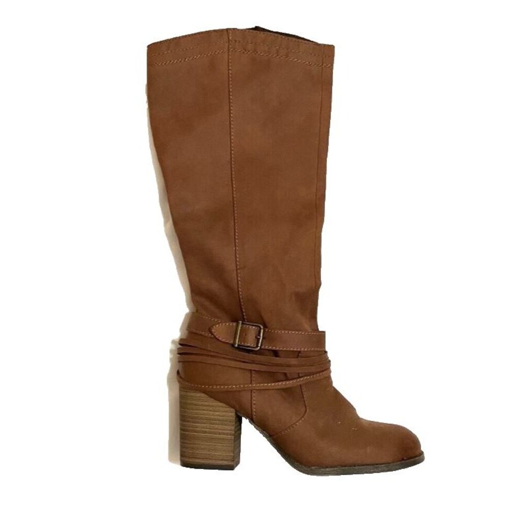 Women’s High Heel Boots Brown Size 7M Inside Zip Western Style